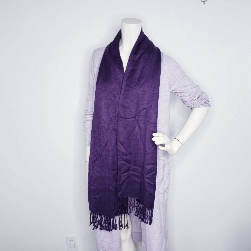 Women Pashmina Purple Wrap Scarf (scarf only)